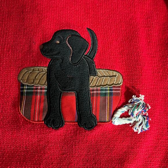 Vintage Timber Lea Womens Sweater Cardigan Collared Button Down Dog Theme Red 2X - Picture 7 of 14